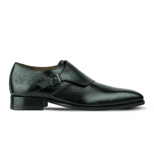 Neilston: Chaussures à boucles - Cuir Noir