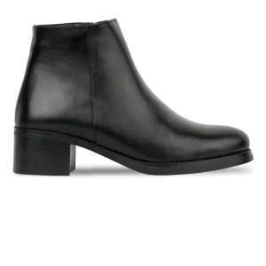 Ophelia : Bottines à talons femme - Cuir Noir