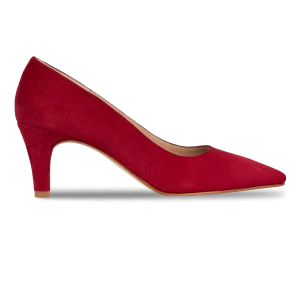 Poppy: Escarpins Femme - Daim Rouge Framboise