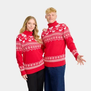 Pull de Noël pour Couple à Col Roulé "Greenlandish" en Coton Bio