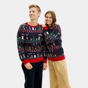 Pull de Noël pour Couple Jeux Vidéo Rétro