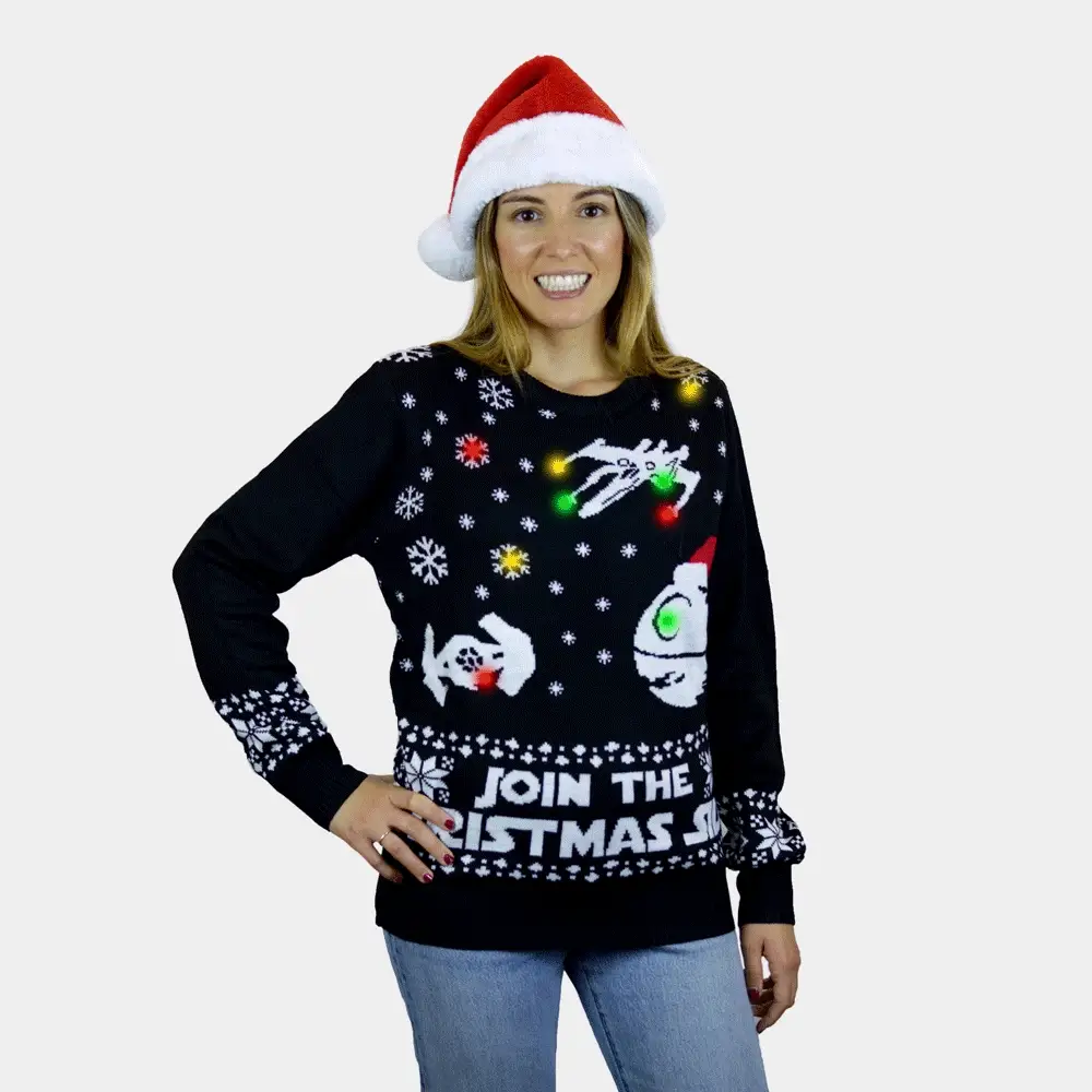 Pull de Noël pour Couple Lumineux LED Join the Christmas Side