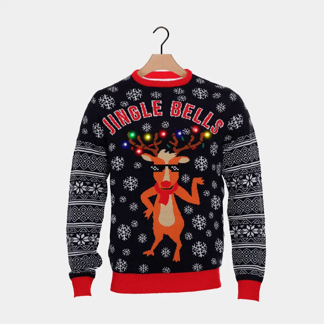 Pull de Noël Lumineux LED Jingle Bells 2023