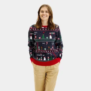 Pull de Noël pour Femme Jeux Vidéo Rétro