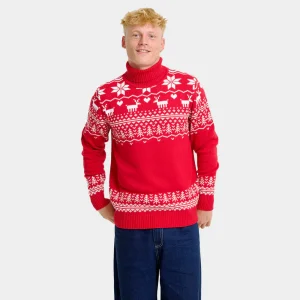 Pull de Noël pour Homme à Col Roulé "Greenlandish" en Coton Bio