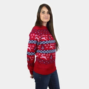 Pull de Noël pour Femme Rouge Canada