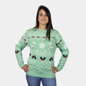 Pull de Noël pour Femme Vert Sweet Christmas