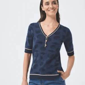 Pull Shell avec boutons dorés