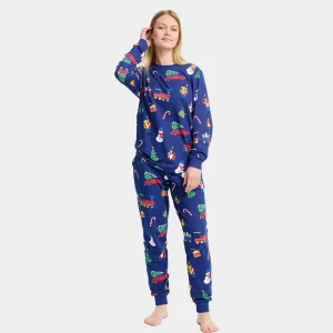 Pyjama de Noël Unisexe pour Adultes avec Jouets de Noël