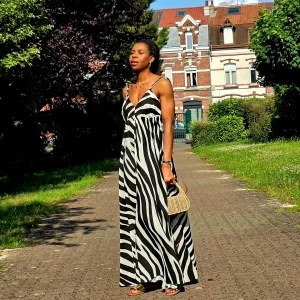 Robe Longue Dos Nu bicolore