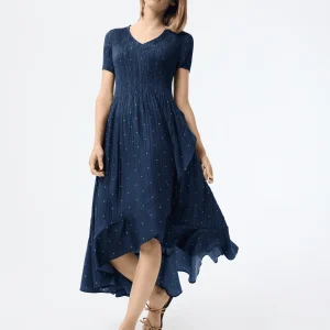 Robe Amandine longue et plissée
