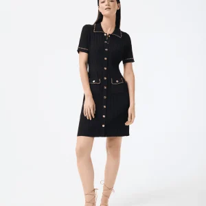 Robe Cynthia courte en maille côtelée