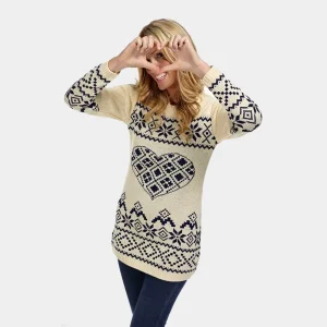 Robe de Noël Beige avec Coeur