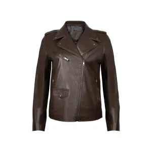 Roxie: Jacket Femme - Cuir Marron