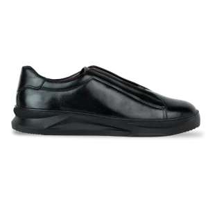 Skiller: Sneakers Homme - Cuir Noir