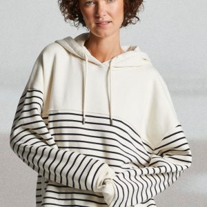 Sweat rayé à capuche MALOUINES