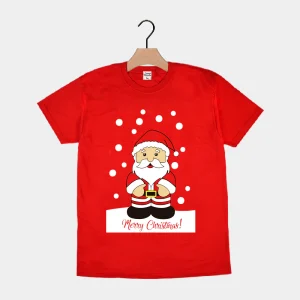 T-Shirt de Noël pour Homme et Femme Rouge avec Père Noël 2023